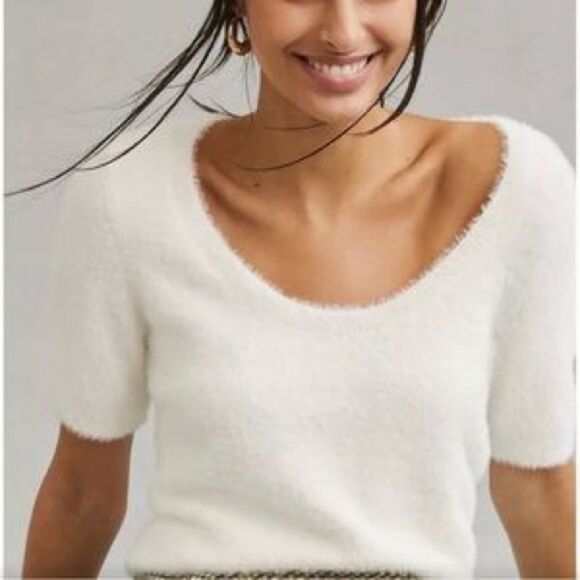 NWT Anthropologie Maeve Scoop-neck Eyelash Sweater XL - Picture 2 of 15